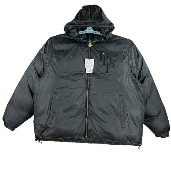 NWT Puma x Dapper Dan Men Black Grey Reversible Duck Down Puffer Jacket Size XL - Picture 4 of 16